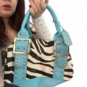 y2k Zebra Print Studded Purse